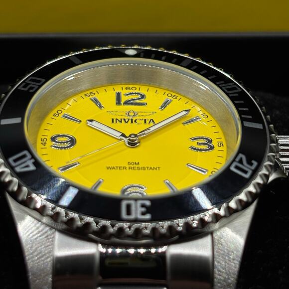 Invicta Specialty 49345 Men 40mm Yellow Dial Black Bezel Stainless Steel Quartz - Picture 7 of 17